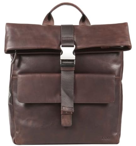 Joop! Leder Rucksack Freizeitrucksack mit Laptopfach Loreto Rico Backpack Seal Brown dunkelbraun