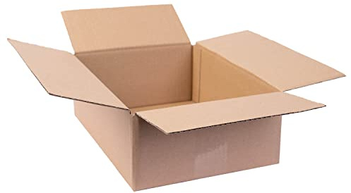 smiley pack 25 Stück Faltkartons 300 x 220 x 100 mm braun 1 wellig | Versandkarton & Verpackungskartons aus Wellpappe – Pappkarton, Versandbox für Paket & Päckchen