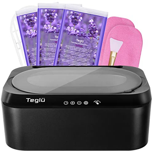 Teglu [Amélioré] Bain de Paraffine pour Mains et Pieds 4L avec Couvercle Automatique, Appareil à Cire à Paraffine avec 3x 450g Paraffine 200W, FHC-2222, Noir