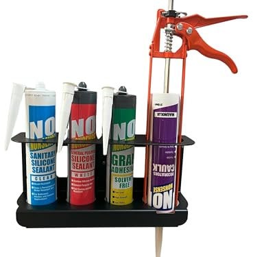 Metal Caulking Gun & Sealant Tube Holder – Wall Mounted Storage Rack for Mastic, Silicone, and Adhesive Tubes – Durable, Heavy-Duty Construction – Fits Most Standard Tubes – TR Home Solutions