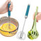 Whisk Stainless Steel Small Mini Semi-Automatic Whisk Spiral Brush Hand Mixer Without Power and Egg Separator Kitchen Tongs Set of 2