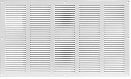 500x300mm Grille de Ventilation en Acier Blanc avec Moustiquaire - Grilles d'aération Métallique