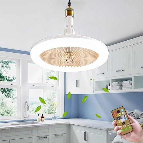PKKP Deckenventilator mit Beleuchtung und Fernbedienung, 30W LED Deckenleuchte Dimmbar, 3 Lüftungsgeschwindigkeiten Ventilator Lampe für Wohnzimmer, Esszimmer, Schlafzimmer, Büro