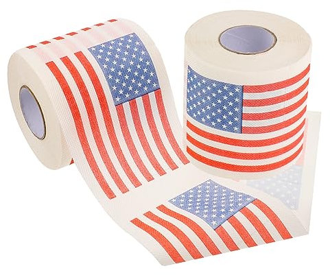 2 Rotoli Rotolo Di Carta Con Bandiera Americana Tovagliolo Di Carta Velina Natalizia Carta Igienica Bandiera Usa Tovagliolo Per Bevande Bagno Polpa Di Legno Stati Uniti Domestico
