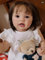 Anano Reborn Baby Girl Lottie 24 Zoll 60 cm Realistische wiedergeborene Silikonpuppe Sieht aus wie ein echtes Baby Ein niedliches 2 Milchzähne Realistische wiedergeborene Puppe
