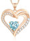 PAPAGENA Collier pour femme en or rose - En argent 925 - Pendentif en forme de cœur - Cadeau de Saint-Valentin - Anniversaire - Pour femme, mère, épouse, petite amie, Zircone cubique Or