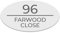 Print Maniacs Personalised House Sign 3D Door Sign Laser Cut Address Plaques Contemporary Modern Oval Door Numbers With Street Name and Number in Matt Moonlight White & Gloss Grey D12