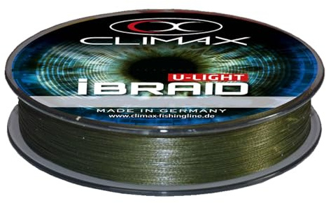 Climax iBraid U-Light Moosgrün 135m 0,04mm ultradünne geflochtene Angelschnur