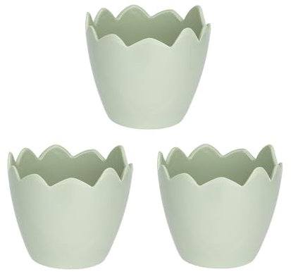 Ideen mit Herz Deko-Eierschalen | Tisch-Dekoration | Nest | Oster-Ei zum Aufstellen | Eier-Becher | befüllbar | Ø 7,8 cm | 7 cm hoch (Pastellgrün)