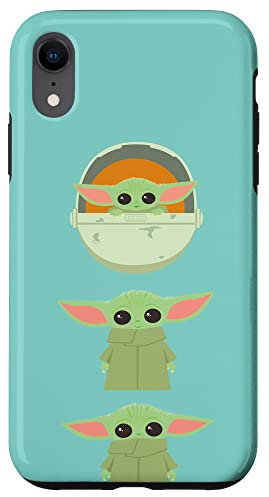 Hülle für iPhone XR Star Wars Das mandalorianische Grogu Trio Blaugrün