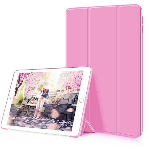 [TECH SHEK] Case for iPad (9.7-Inch, 2018/2017 Model, 6th/5th Generation), Smart Cover Auto Wake/Sleep (Pink)
