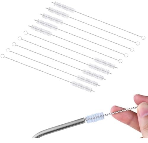 Straw Cleaner Cleaning Brush One Pipe Cleaner Milk Bottle 5mm Metal Handle Nylon (1, Small)