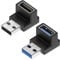 ZIXINZIYI USB 90 Grad Adapter, rechtwinkliger USB-A Mann auf Frau Adapter für Laptop, PC, USB A Ladegerät und mehr USB Geräte(Auf&Ab)