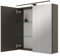 Planetmöbel ARIA Spiegelschrank Bad mit Beleuchtung 70 cm breit | Badschrank hängend mit Spiegel | Anthrazit, mit Leuchte und Steckdose, Spiegelschrank Gäste WC 70 x 70 x 16 cm