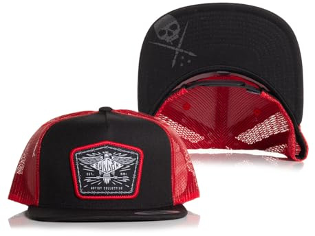 Sullen Clothing Trucker Cap Eagle Crest Rot Snapback Tattoo Mütze Schädel