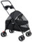 loyliawa 2 in 1 Haustier-Kinderwagen, zusammenklappbarer Hundebuggy mit 4 Rädern, Hunde/Katzen-Welpenwagen mit Aufbewahrungskorb, Getränkehalter, wasserdichte Polsterung, Sonnenschutz für kleine,