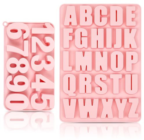 Silikonform Buchstaben und Silikonform Zahlen, Gießform Buchstaben Silikon, A-Z & 0-9 Alphabet Silikonformen Gießformen Groß, Zahlen Buchstaben Backform Schokoladenform Epoxidharz Formen Silikonformen