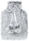 500ml Hot Water Bottle, Small Hot Water Bottle with Cover, Warm Water Bag with Luxury Cosy Faux Fur Cover 2-in-1 Water Bag for Cold & Hot Compress Mini Hot-Water Bag for Women Seniors (Black White)