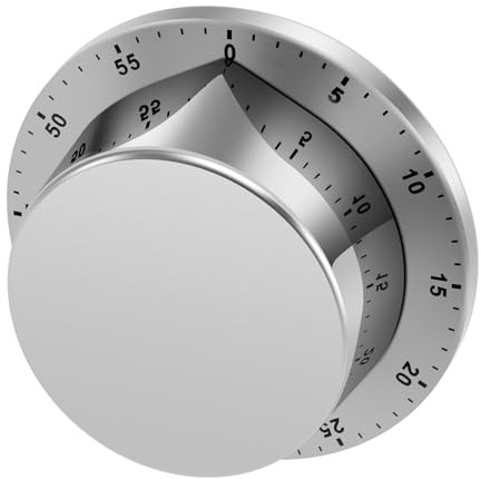 Mechanischer Küchentimer Magnetisch 1-60 Minuten Kurzzeitmesser mit Lautem Alarm Edelstahl Kurzzeitwecker Küche als Eieruhr Mechanisch Lerntimer Toilet Timer (1PCS)
