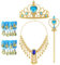 G.C Prinzessin Jasmin Kostüm Kinder Zubehör Mädchen 3 4 5 6 7 8 Jahre mit Halskette Armband Krone Zauberstab, Kostüm Jasmin Aladdin Kostüm Kinder Kit für Halloween Karneval Cosplay Verkleidung Mädchen