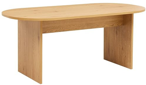 Oviala Table à Manger Ovale en mélaminé Bois 8 Places