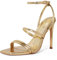 Zhabtuc Stiletto-Sandalen mit 11 cm Absatz und Knöchelriemen – Elegante High Heels mit eckiger Zehenpartie für Party Alltag, Gold, 39 EU