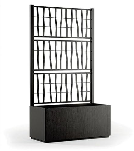 mille idee Fioriera con spalliera da Esterno Antracite Vaso Rettangolare cm 80XH140CM Arredo Giardino pizzeria ristorante locale