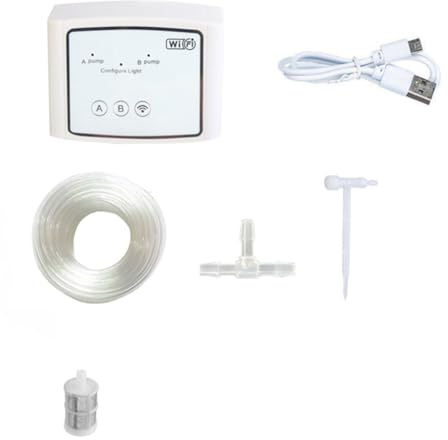 MQODLFP Dispositivo de riego inteligente WiFi, doble bomba, sistema de riego por goteo automático, control remoto para 30 macetas