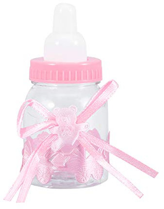 OPPWONG Babyflasche Candy, 24 Prozent Füllbare Flaschen Süße Süßigkeiten Box Mini Baby Flaschen Mini Babyflaschen für Babyparty mit Band für Mädchen Neugeborene Kindergeburtstagsfeier