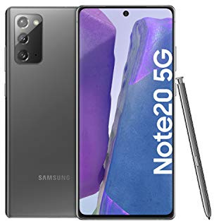 Samsung Galaxy Note 20 5G Android Smartphone ohne Vertrag Triple Kamera Infinity-O Display 256 GB Speicher starker Akku Handy in grau (Ricondizionato)
