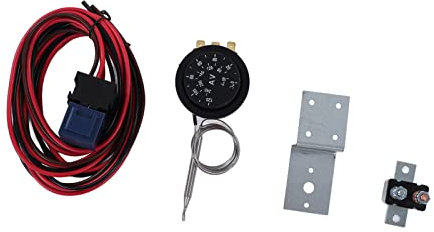 Kit de Relais de Commande de Thermostat de Ventilateur électrique Réglable, Jeu de Fil 12V 12V pour Camion de Voiture. Ouverture Flexible et Clôture de 0 à 120c, Installation