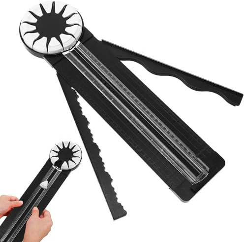 Operitacx 12-in-1 Papierkantenschneider zum Basteln, Multifunktionaler Papierschneider mit 12 Schnittmustern, Rollschneider für Scrapbooking, Karten, Fotos, Geschenkpapier und DIY Papierprojekte
