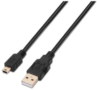 VoltShine Cable USB 2.0 Tipo A Macho a Mini B Macho Negro 0.5m - Conexión de dispositivos, transferencia de datos rápida y carga eficiente.