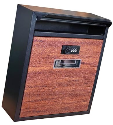 rockible Wall Mount Mailbox, Mail Box with Lock Iron Looking Vertical Mailbox Post Box Letter Post for Envelopes Magazines Outside