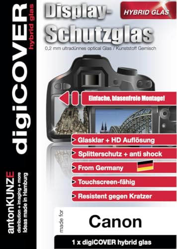 digiCOVER Hybrid Glas Displayschutz passgenau für Canon IXUS 285 HSA