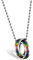 Flongo Gay Pride Schwul LGBT Anhänger Halskette, Edelstahl Kette Silber Mehrfarbig Bunt Regenbogen Streifen LGBT Lesbe Gay Pride Schwul Homosexuell Ring Doppelte Ringe Herren, Damen