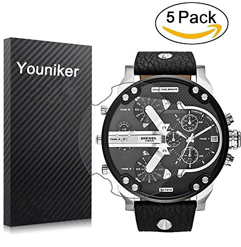 Youniker DZ7313 - Pellicola protettiva per display diesel, per orologio da uomo Diesel DZ7313 Mr Daddy Crystal Clear HD, antigraffio, anti-impronte, pellicola senza bolle