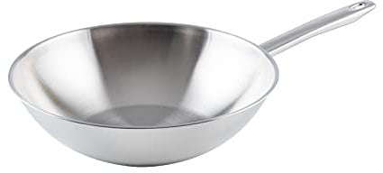 Riess Kelomat, 1952-043, Cristal Wok, Durchmesser 30 cm, silberfarben, Edelstahl, Solide Qualität