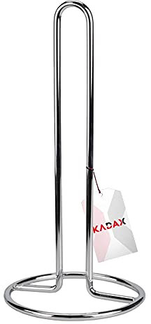KADAX Porte-Rouleau d'Essuie-Tout en Acier INOX, Support de Cuisine au Design Raffiné pour Rouleau de Essuie Tout, Accessoire Pratique pour la Maison (Argent)