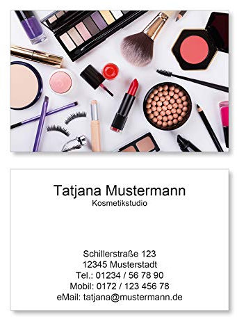 1000 Visitenkarten für Kosmetik Make-up Beauty - 400g Bilderdruck matt
