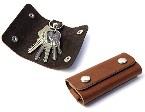 Pack & Smooch FESTMOKER | Premium Schlüsseletui aus pflanzlich gegerbtem italienischem Leder, Robust & Stilvoll | Made in Hamburg, Germany | Dunkelbraun
