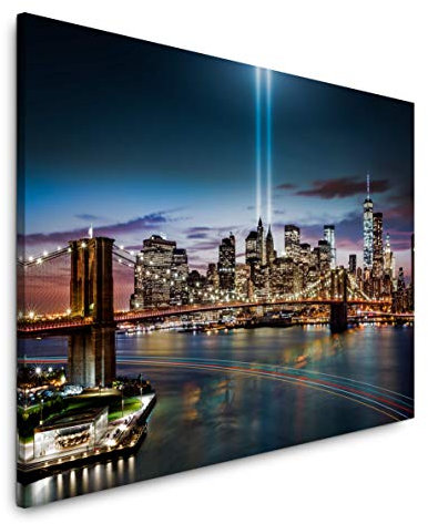 Paul Sinus Art New York City Skyline 120x 80cm Inspirierende Fotokunst in Museums-Qualität für Ihr Zuhause als Wandbild auf Leinwand in