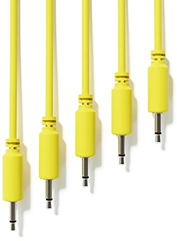 ExcelValley - 5-Pack - Mono Modular Patchkabel - TS 3,5mm 1/8 Eurorack Synthesizer [Gelb | 60 cm - 23,62]