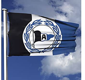 Hissflagge Arminia Bielefeld Wappen - 100 x 150 cm + gratis Aufkleber