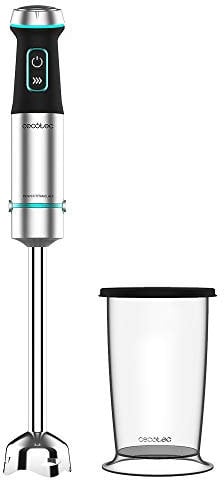 Cecotec Frullatore a Immersione Power Titanblack 1200 Xl, 1200 W, Tecnologia Crossblades con Lame A 4 Lame, Piede XL, Cappa Antispruzzo, Selettore di Velocità, Include Bicchiere da 800 ml
