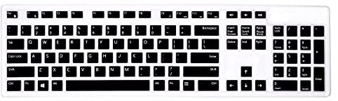 MMDW Silikon-Tastaturabdeckung für Dell KM636 kabellose Tastatur und KB216 verkabelte Tastatur, Optiplex 5250/3050/3240/5460/7450/7050, Inspiron AIO 3475/3670/3477All-in-One Desktop, Schwarz