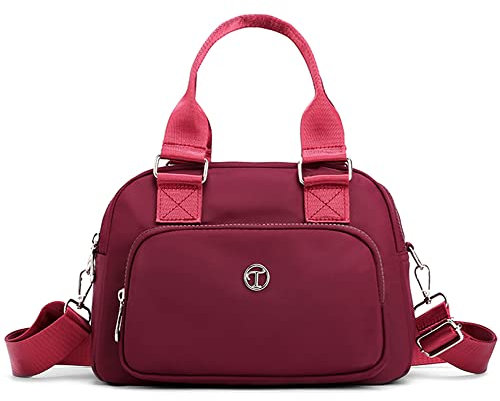 VARLIVOO Mode Damen Schultertasche Frauen Umhängetasche Handtasche Reisen Taschen Crossbody Bag Polyester Rotes A