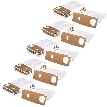 vhbw 50x sacchetto compatibile con Vorwerk folletto VK130, VK131, VK 130, VK 131, VK130SC aspirapolvere - in microfibra, 31cm x 22cm, bianco