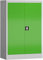 Aktenschrank Metallschrank mit 2 Türen, 1200 x 800 x 380 mm Mehrzweckschrank abschließbar (RAL 7035/6018 lichtgrau/gelbgrün)