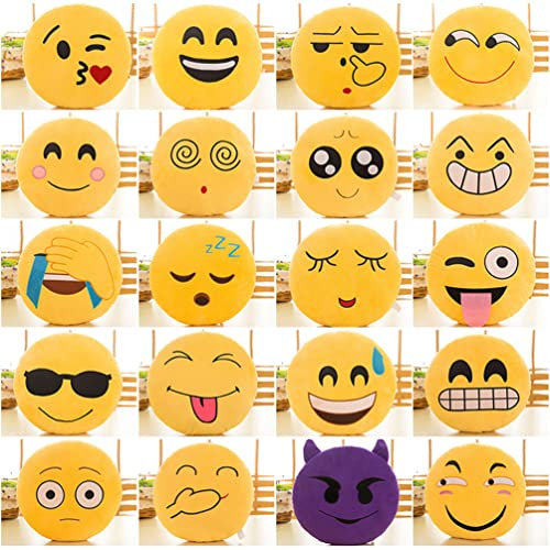 1 x weicher Kissenbezug für Sofa, niedlich, rund, Plüsch, Smiley, Kissen, Haus, Dekoration, Kissenbezug, 32 cm, zufälliger Stil